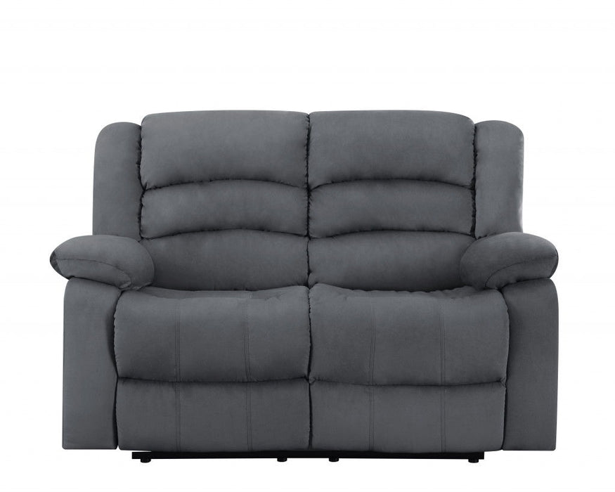 Contemporary Fabric Loveseat - Gray