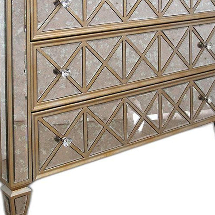 Dresser With 3 Drawers - Mirrored