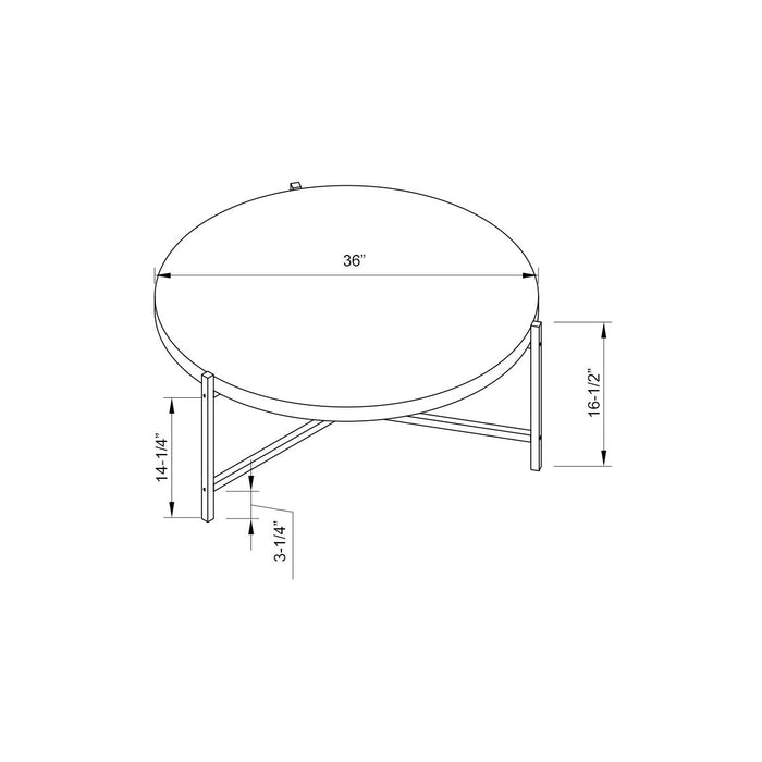 Round Coffee Table With White Metal Legs