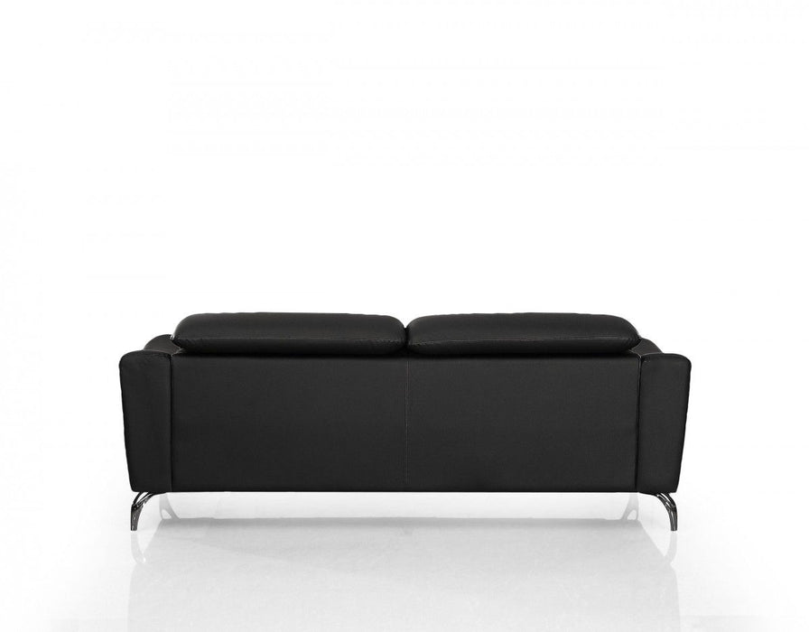 Urban Leather Adjustable Headrest Sofa - Black