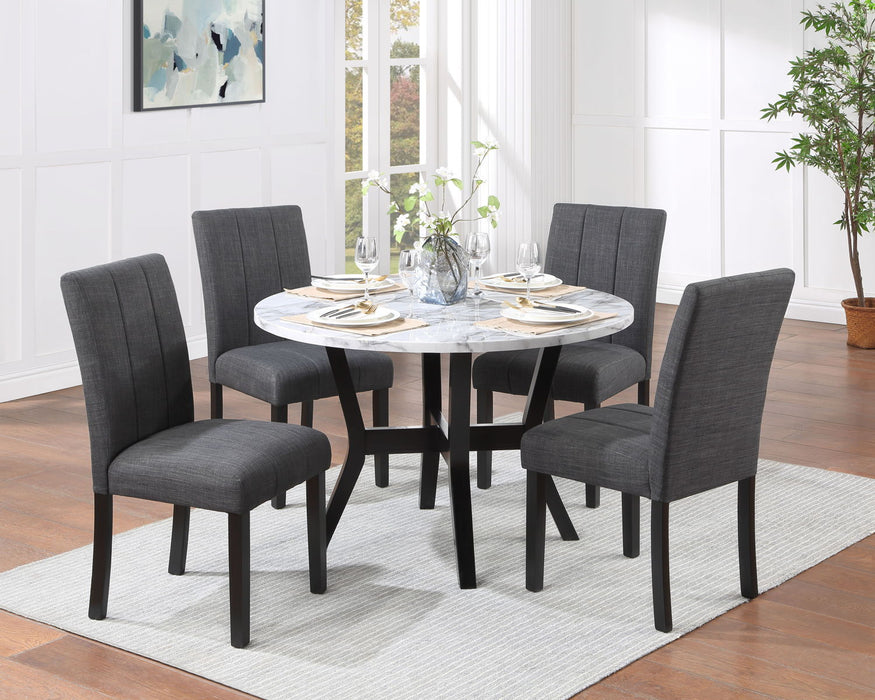 Kusa - 5 Piece Pack Dining Set With Engineering Stone Top - Black