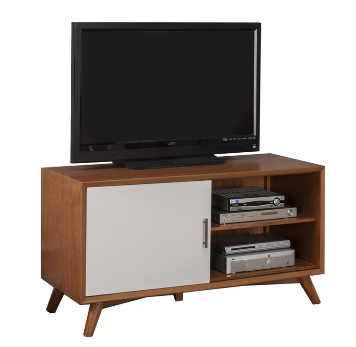 Flair Mid Century, Mod TV Console - Acorn / White