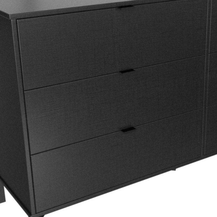 Six Drawer Double Dresser - Black Charcoal