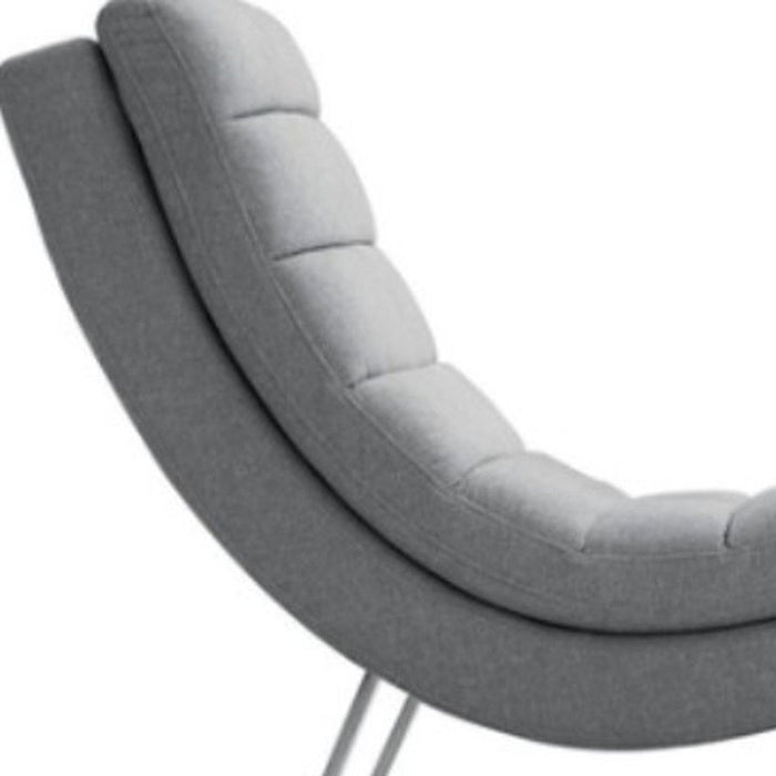 Sofa Chaise With Silver Legs - Gray