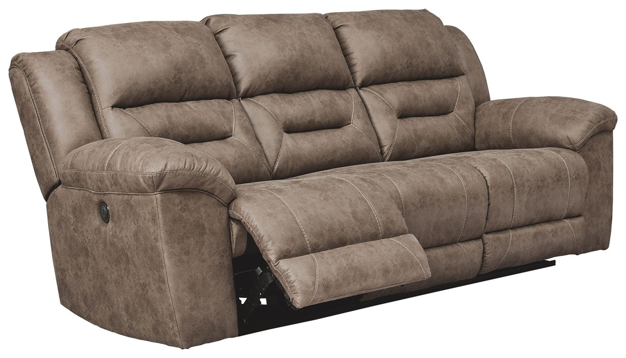 Stoneland - Fossil - Power Reclining Sofa - Faux Leather