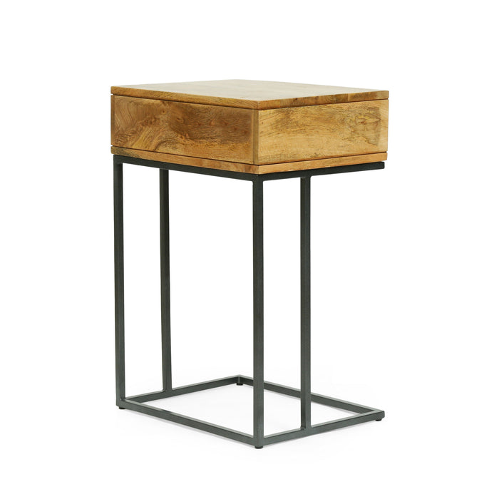 C-Table With Drawer - Brown