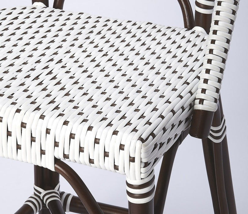 Rattan Counter Stool - White And Chocolate