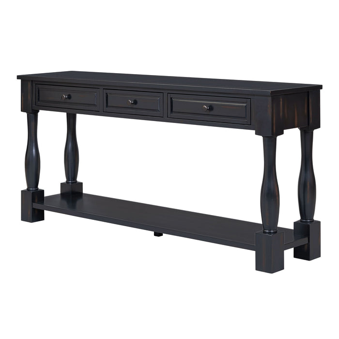 Console Table Long Console Table With Drawers And Shelf For Entryway, Hallway, Living Room