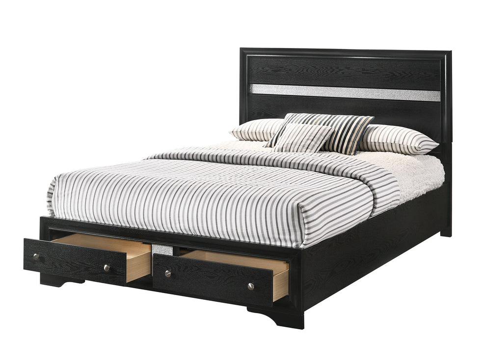 Regata - King Footboard With 2 Drawers - Black