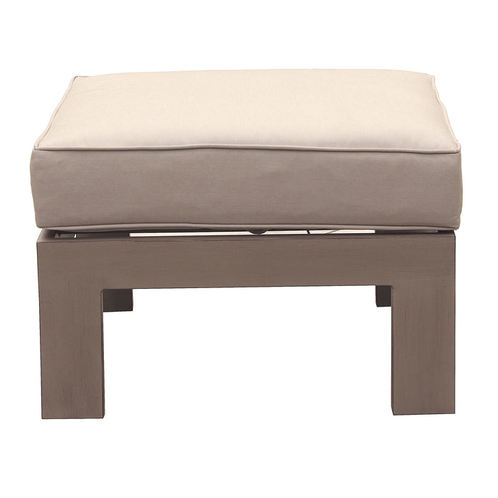 Patio Indoor Outdoor Aluminum Ottoman Footstool With Cushion