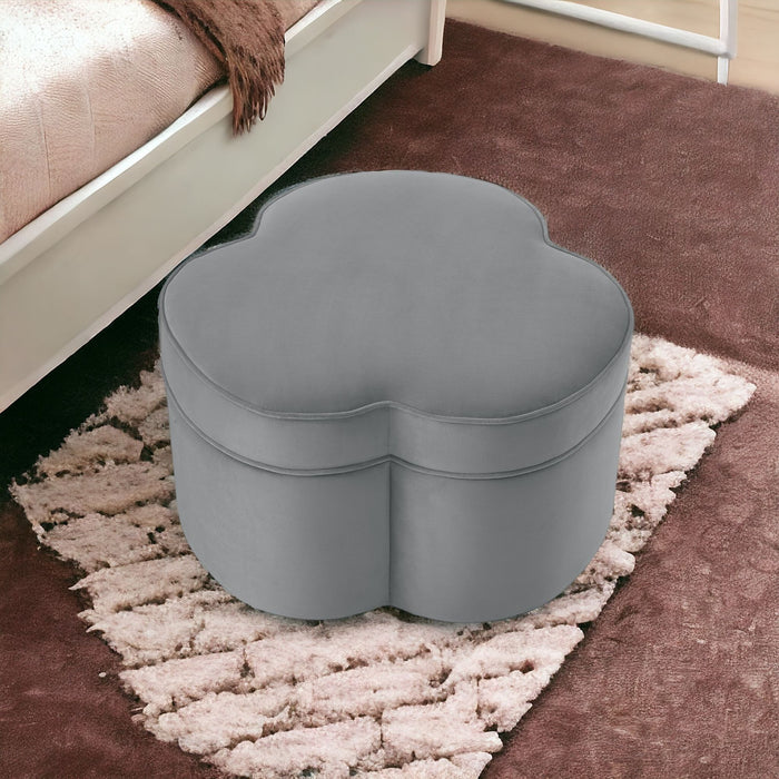 Velvet Specialty Cocktail Ottoman - Gray