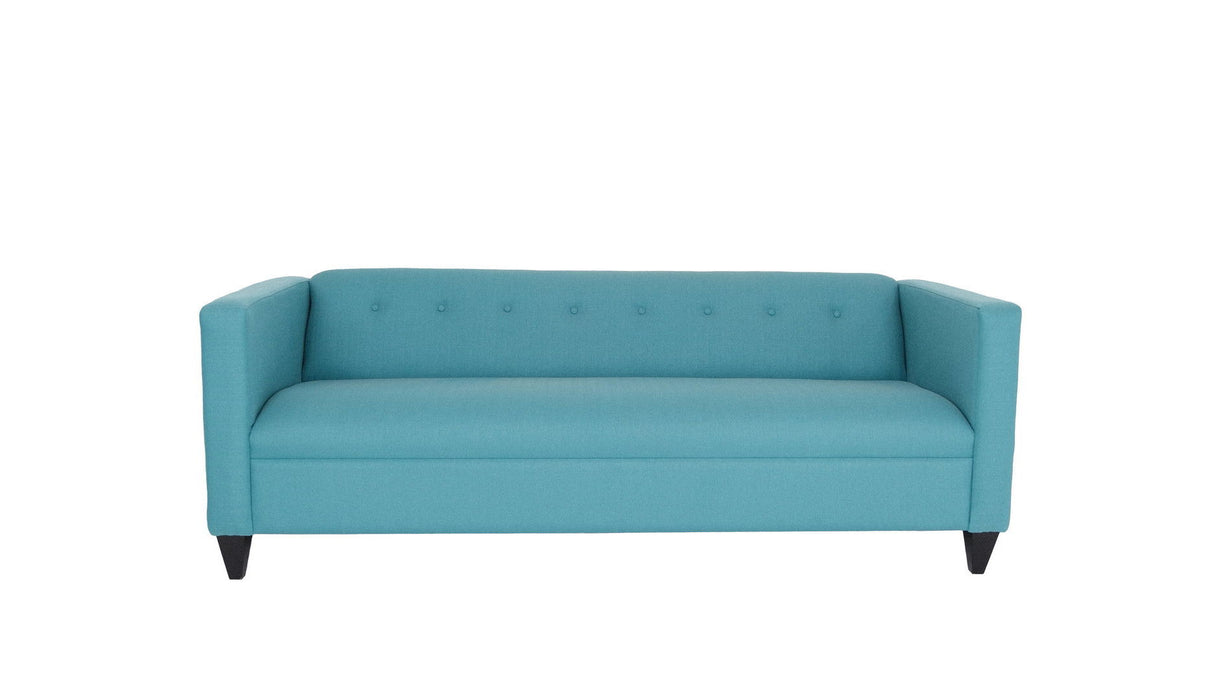 Polyester Sofa With Black Legs - Teal Blue