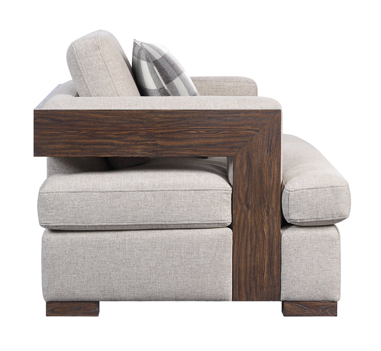 Niamey - Loveseat With 2 Toss Pillows - Walnut