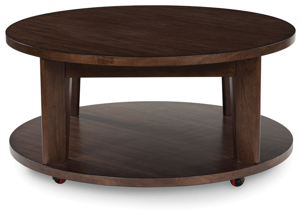 Korestone 2 - Dark Brown - Round Cocktail Table