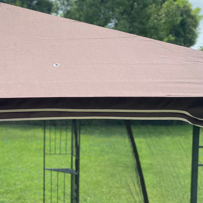 Patio Double Roof Gazebo Replacement Canopy Top Fabric