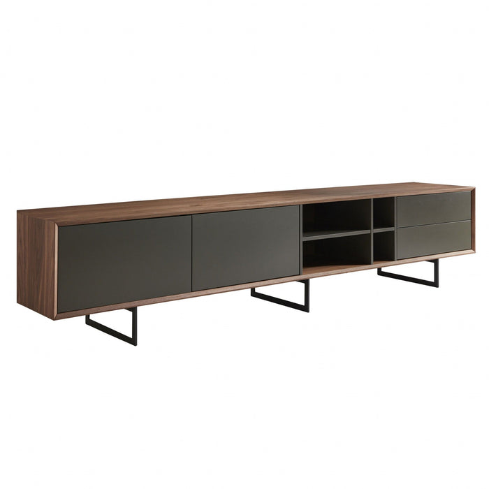 Open Shelving TV Stand - Gray