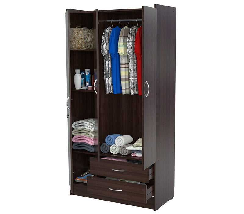 Wardrobe Armoire - Espresso Finish