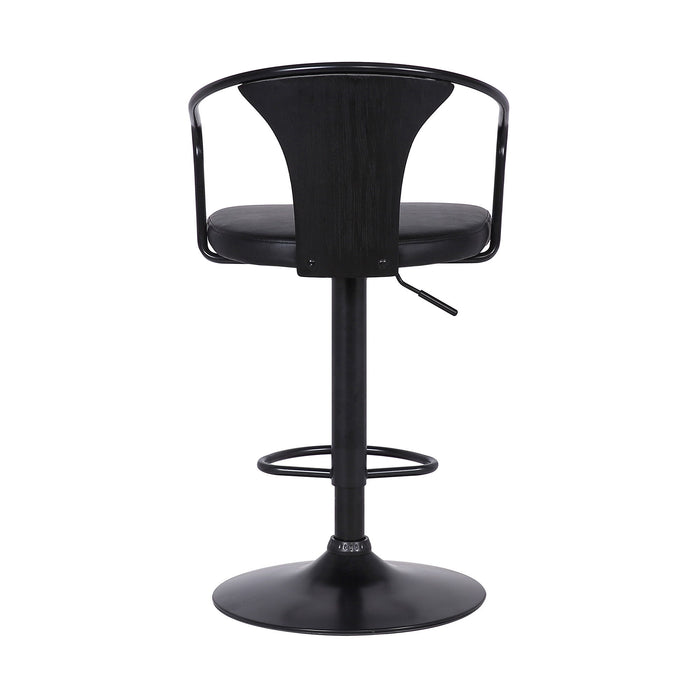 Swivel Low Back Adjustable Height Bar Chair - Black