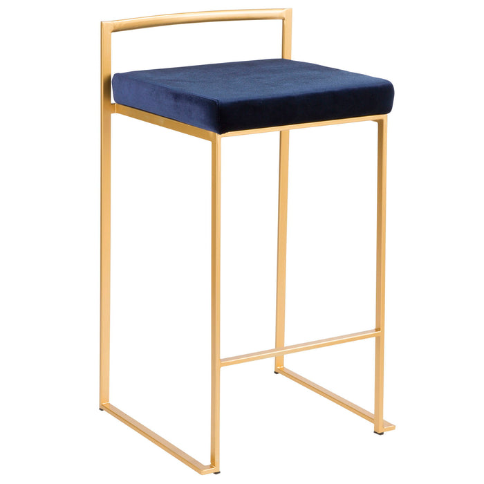 Fuji - Counter Stool With Cushion - Gold Legs