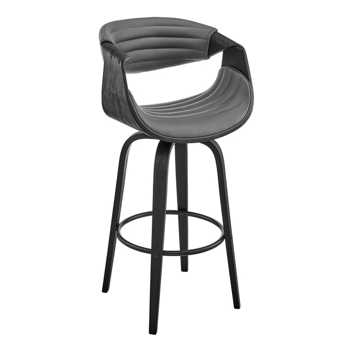 37" Swivel Counter Height Bar Chair - Gray / Black