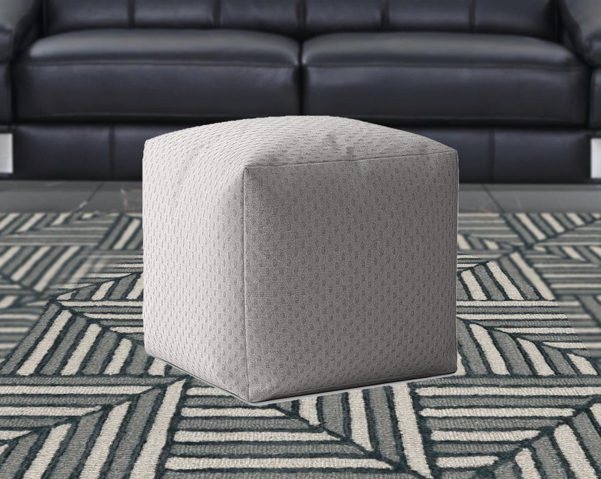 Polyester Cube Pouf Cover - Gray