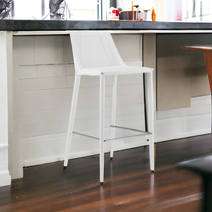 Steel Low Back Bar Height Bar Chair - White