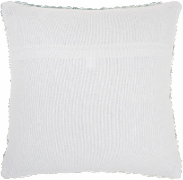 Petite Striped Throw Pillow - Teal And White