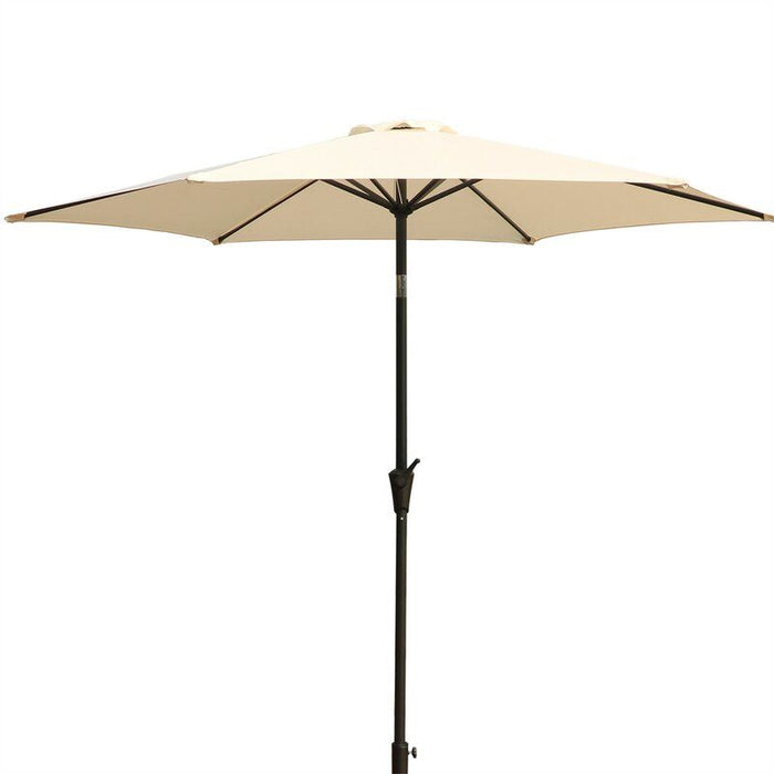 8.8' Outdoor Aluminum Patio Umbrella, Market Umbrella With 33 Pounds Round Resin Umbrella Base Lift