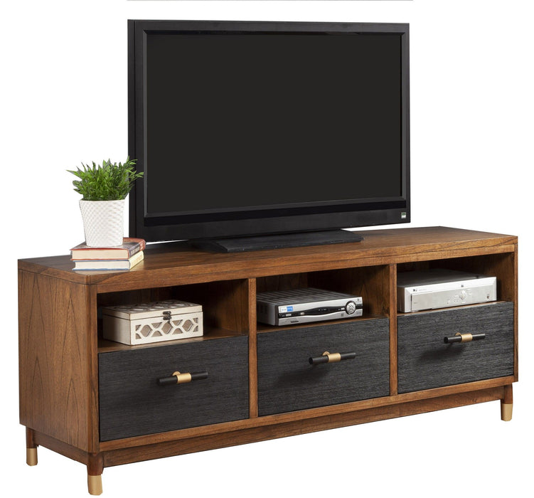 Mahogany Solids & Veneer Open Shelving TV Stand - Brown / Black