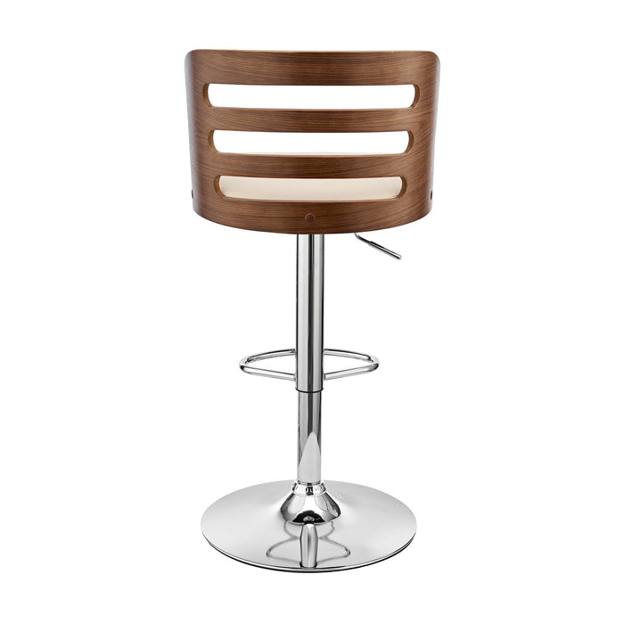 44" Swivel Adjustable Height Bar Chair - Cream / Silver