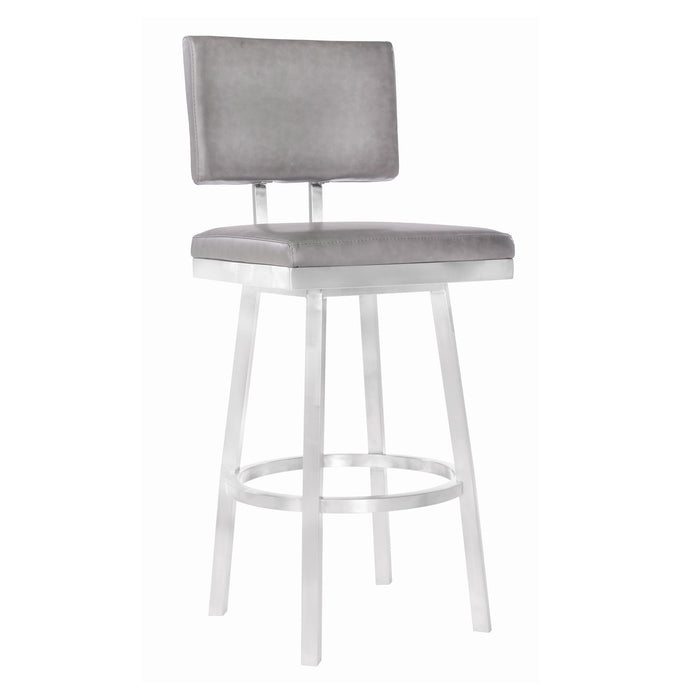 Swivel Counter Height Bar Chair - Light Gray / Silver