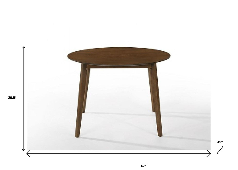 Rounded Solid Wood Dining Table - Walnut