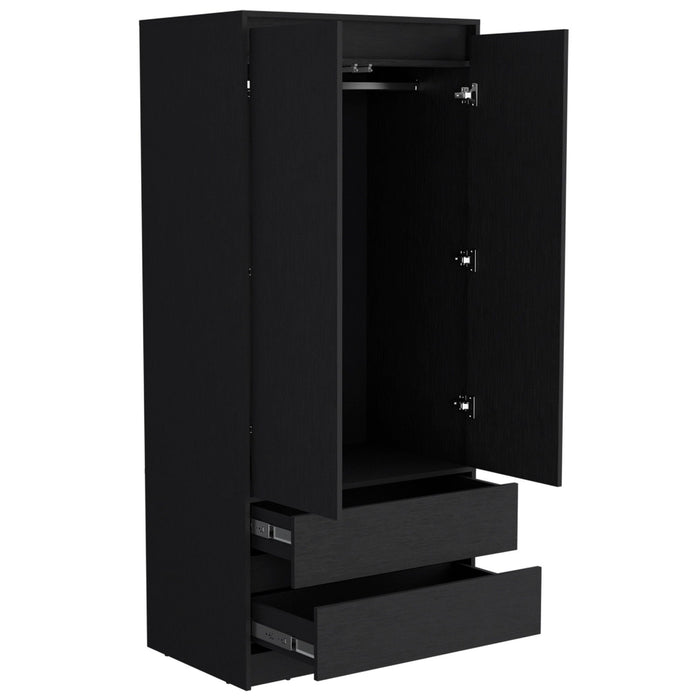 Two Drawer, Combo Dresser - Black