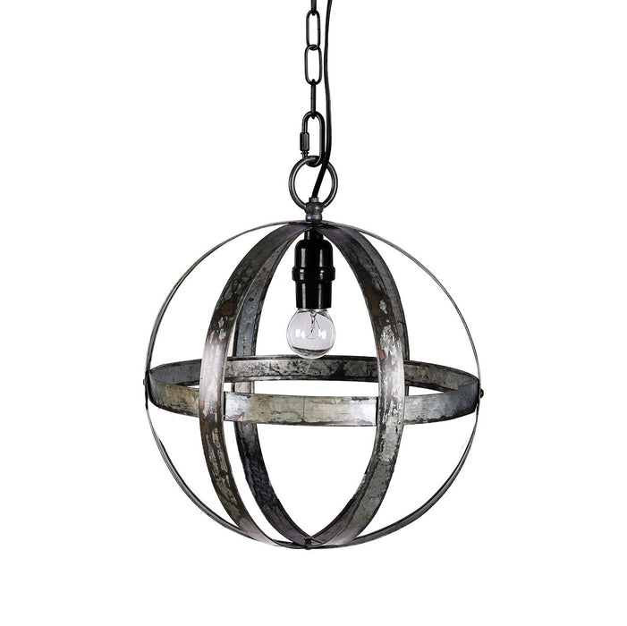 Metal Chandelier, Hanging Light Fixture With Adjustable Chain For Kitchen Dining Room Foyer Entryway, Bulb Not Included - Gray