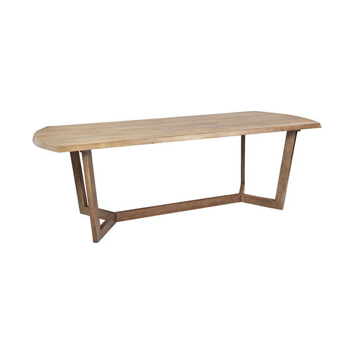 Rectangular Solid Wood Top And Base Dining Table - Brown