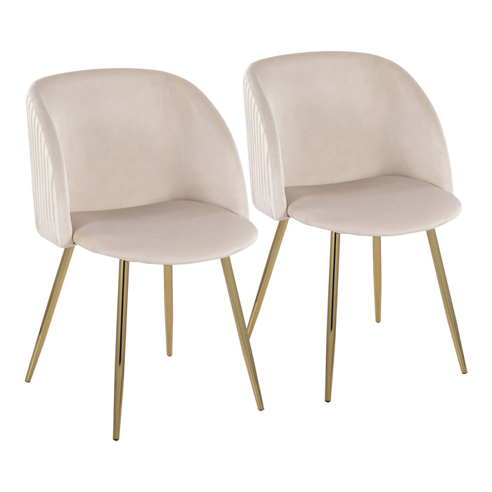 Fran - Pleated Waves Contemporary Chair (Set of 2)