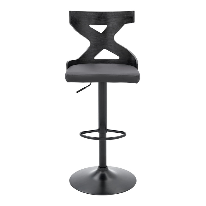 Swivel Backless Adjustable Height Bar Chair - Gray / Black