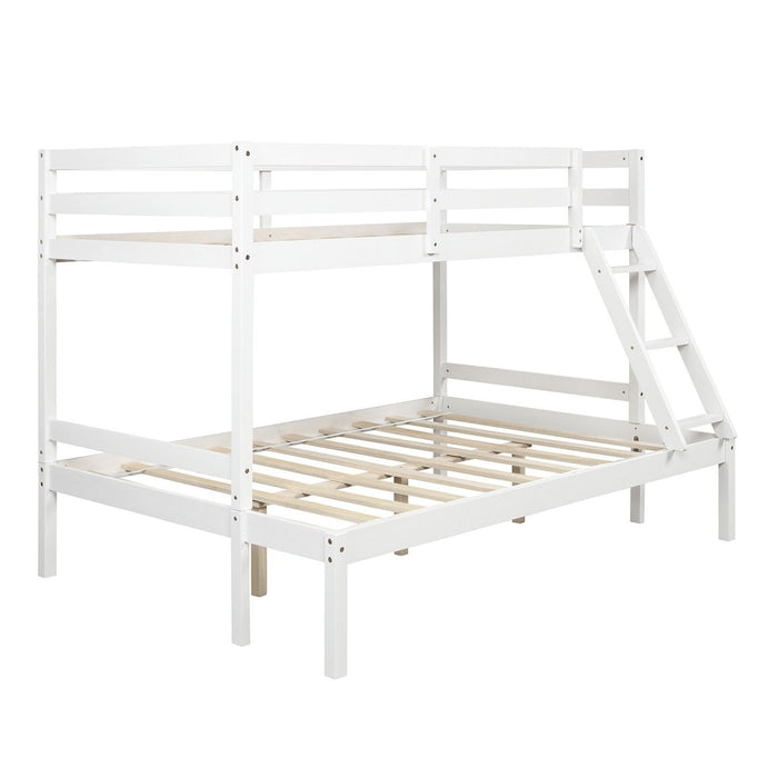 Twin Size Full Size Bunk Bed - White