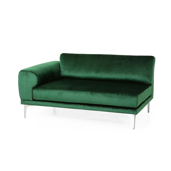 Comfy 4 Seat Sofa With Metal Legs, Modern For Living Room And Study - Emerald