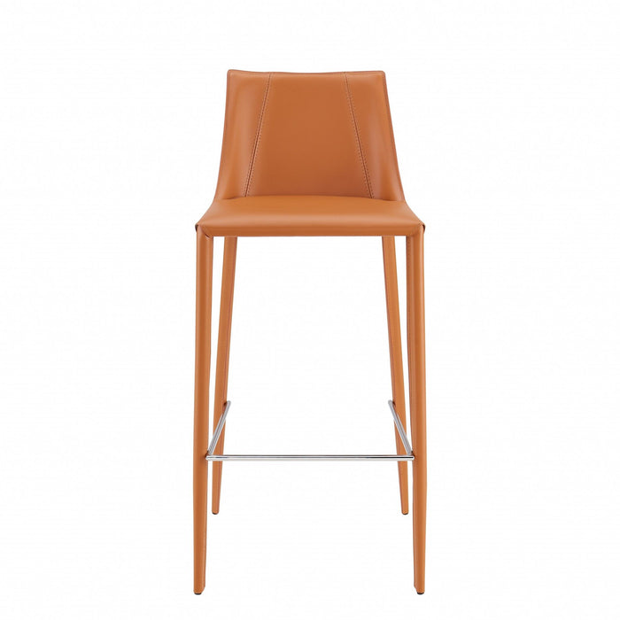 Steel Low Back Bar Height Bar Chair - Terra Cotta