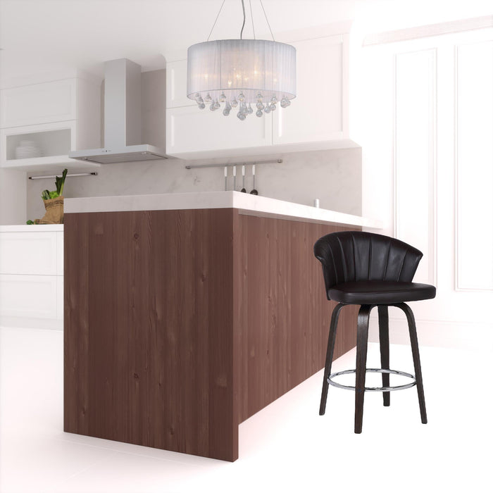 Swivel Low Back Counter Height Bar Chair - Dark Brown