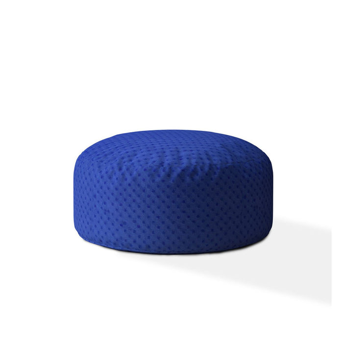 Polyester Round Pouf Cover - Blue