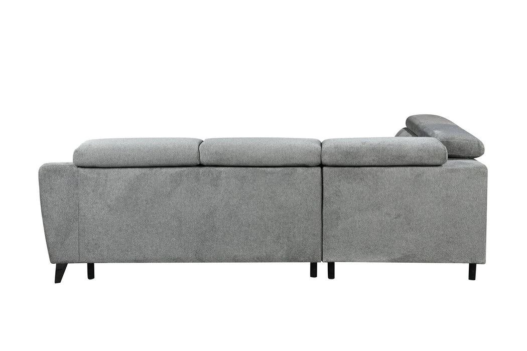 Wrenley - Chenille Sectional Sofa With Sleeper Storage - Gray