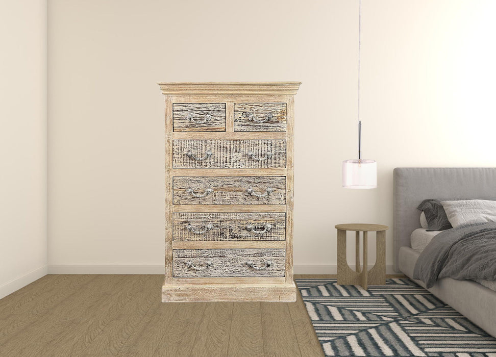 Solid Six Drawer Chest - White