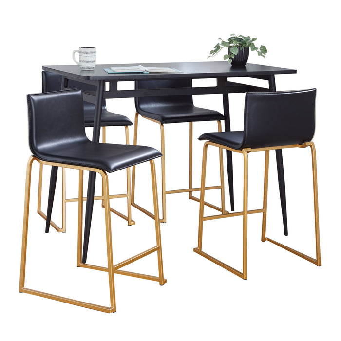 Marcel Mara - 5 Piece Upholsted Contemporary Counter Height Dining Set