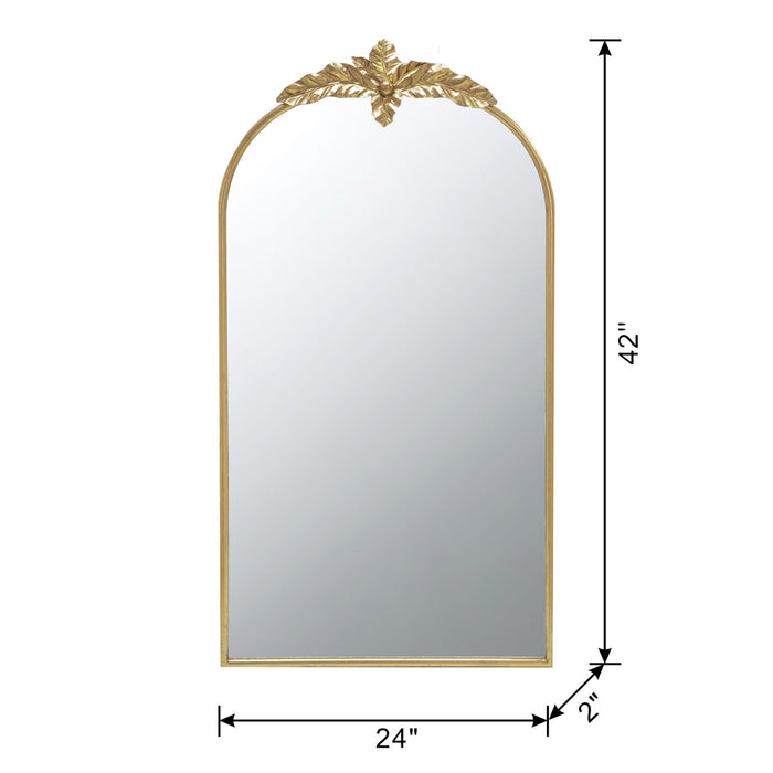 Arched Wall Mirror With Metal Frame, Wall Mirror For Living Room Bedroom Hallway - Gold