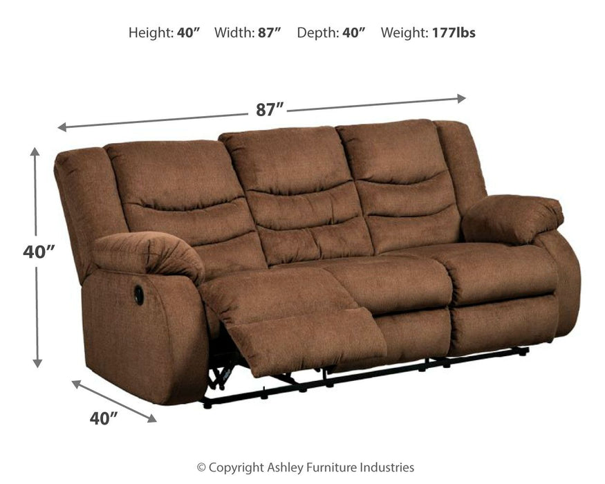 Tulen - Chocolate - Reclining Sofa - Fabric