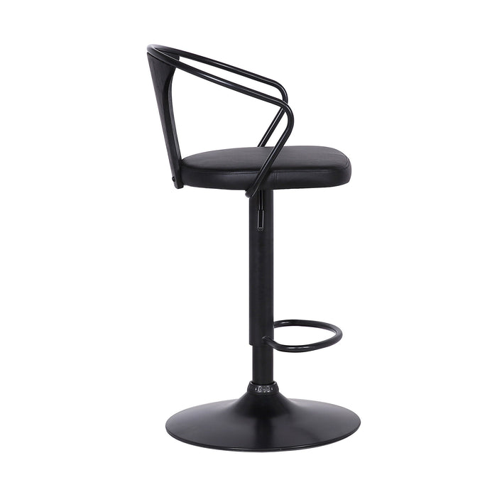 Swivel Low Back Adjustable Height Bar Chair - Black