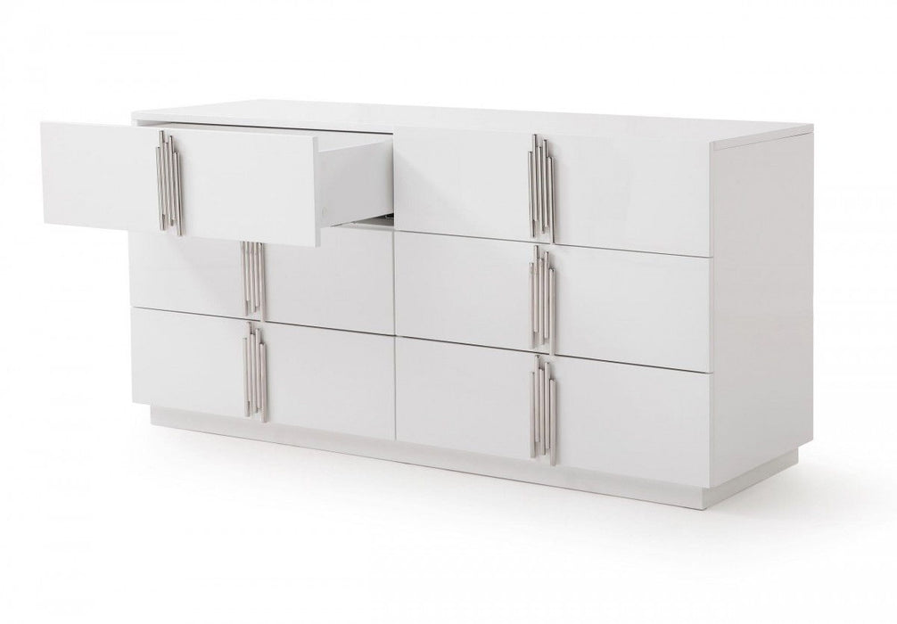 Solid And Manufactured Wood Six Drawer Double Dresser - White