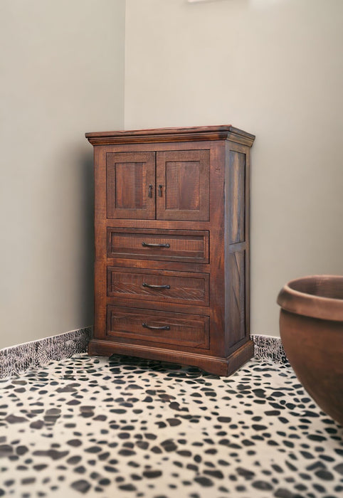 Solid Three Drawer Chest - Brown